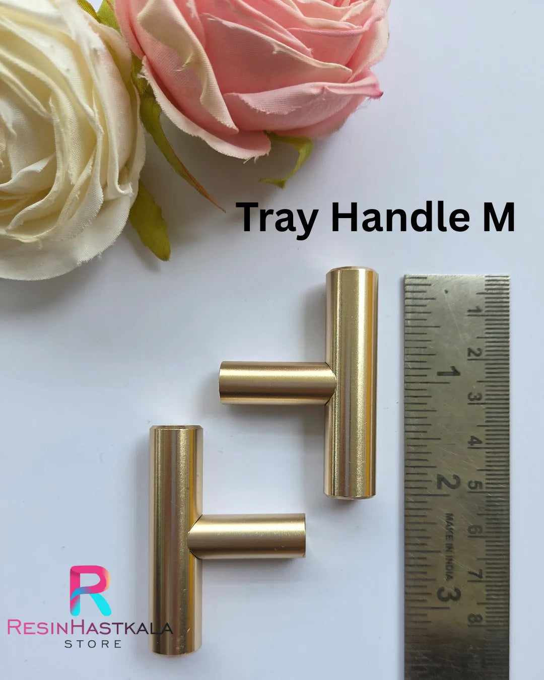Golden Metal Tray Handle M