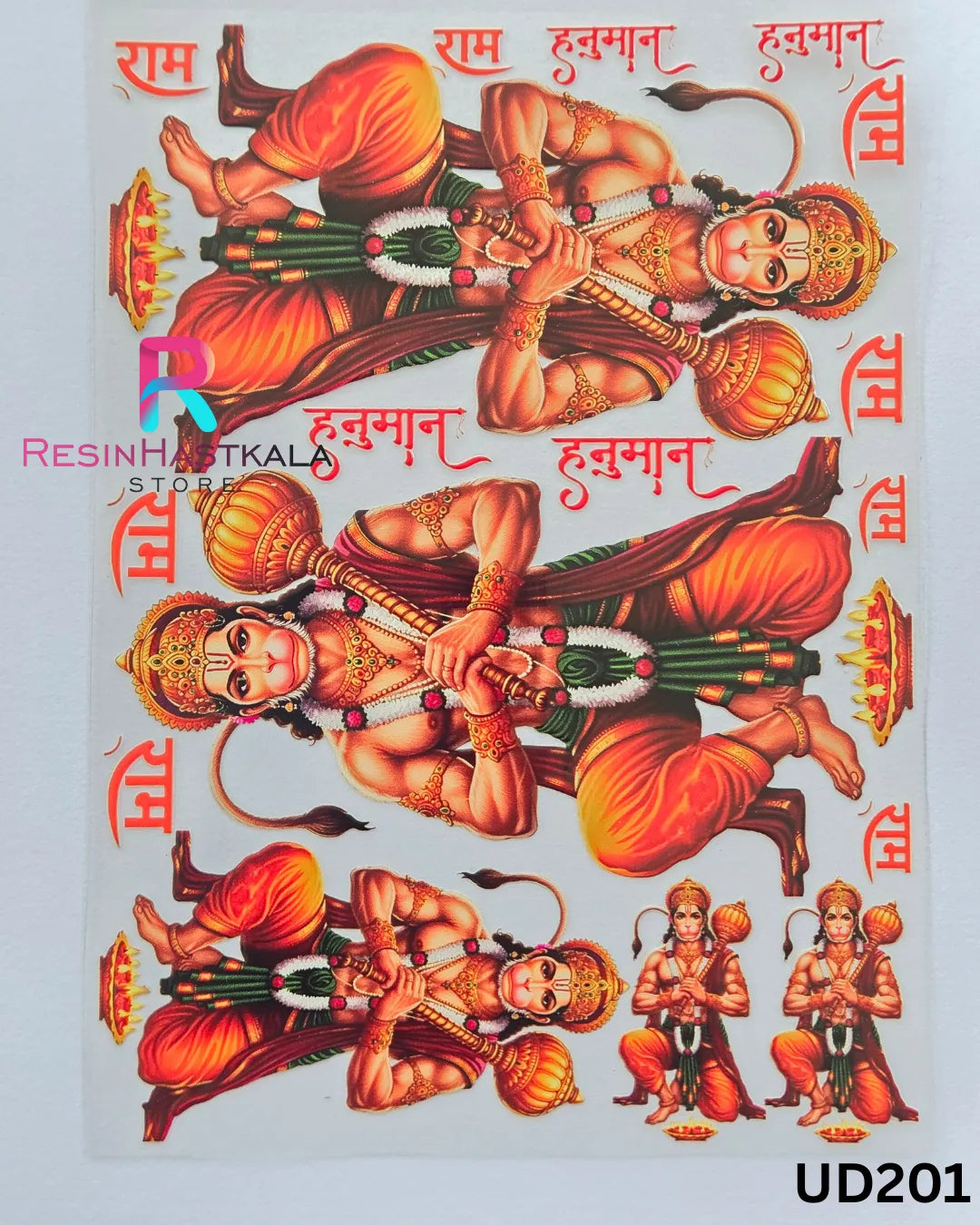 UV DTF Front Sticker for Resin Art – A6 Size (God Design) (UD201)