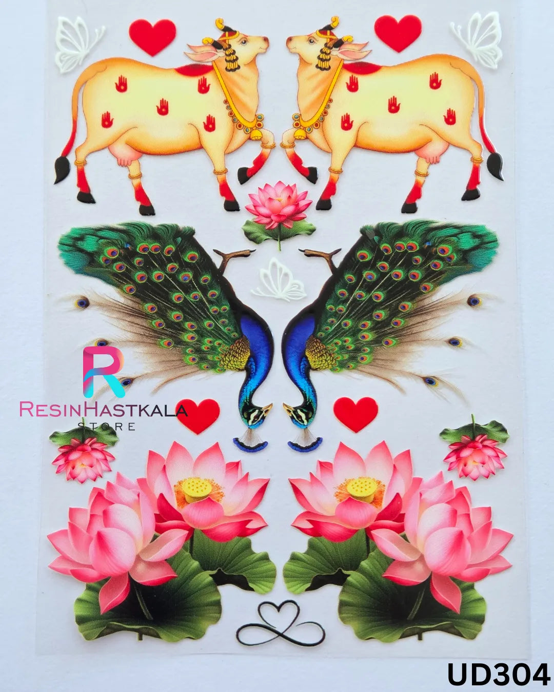 UV DTF Front Sticker for Resin Art – A6 Size (Other Design) (UD304)