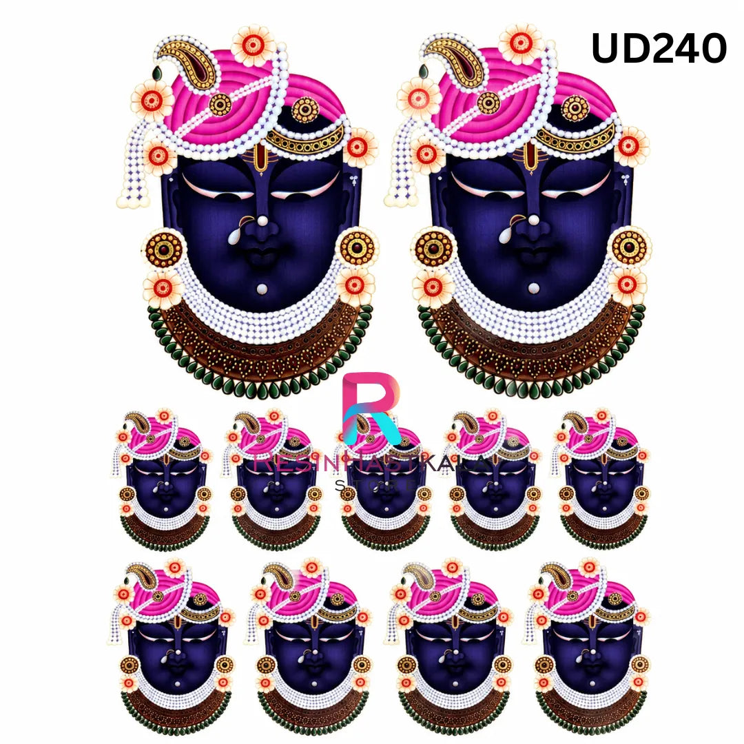 UV DTF Front Sticker for Resin Art โ A6 Size (Shreenathji Design) (UD240)