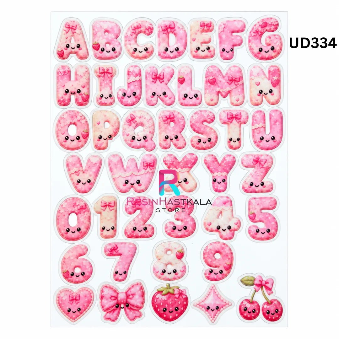 UV DTF Sticker – A6 Size (ABCD Alphabet Design) (UD334)