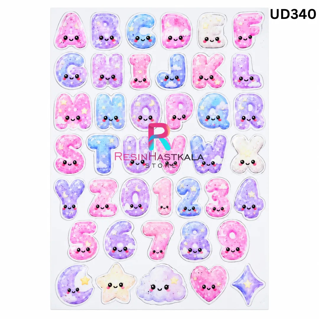 UV DTF Sticker – A6 Size (ABCD Alphabetic Design) (UD340)