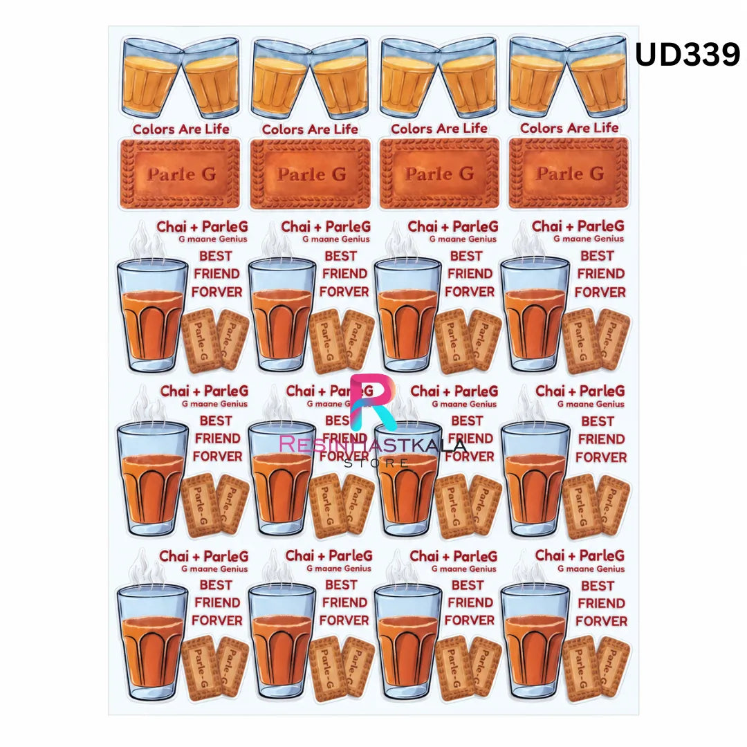 UV DTF Sticker – A6 Size (Chai & Parle-G Design) (UD505)