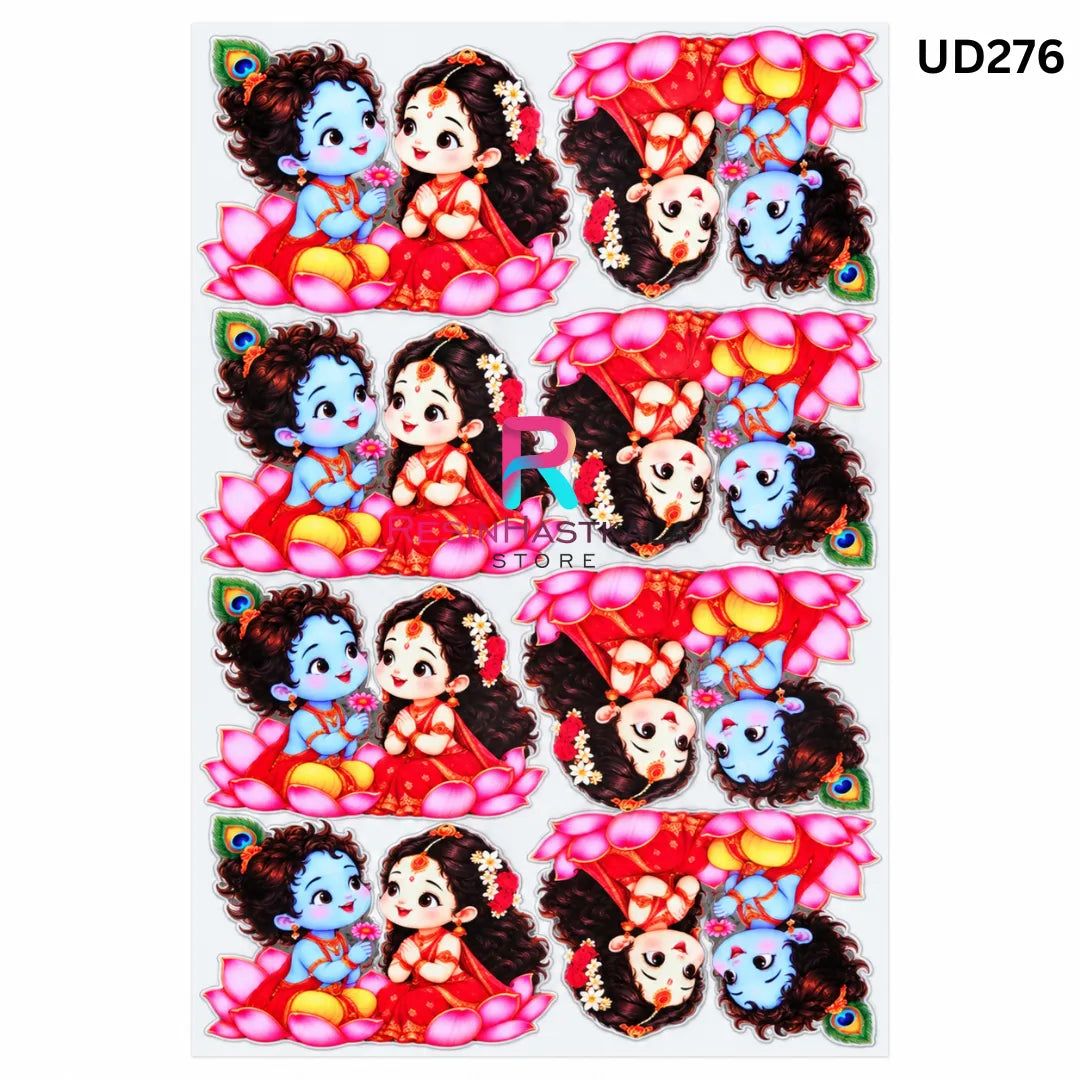 UV DTF Sticker – A6 Size (Radha Krishna Design) (UD276)