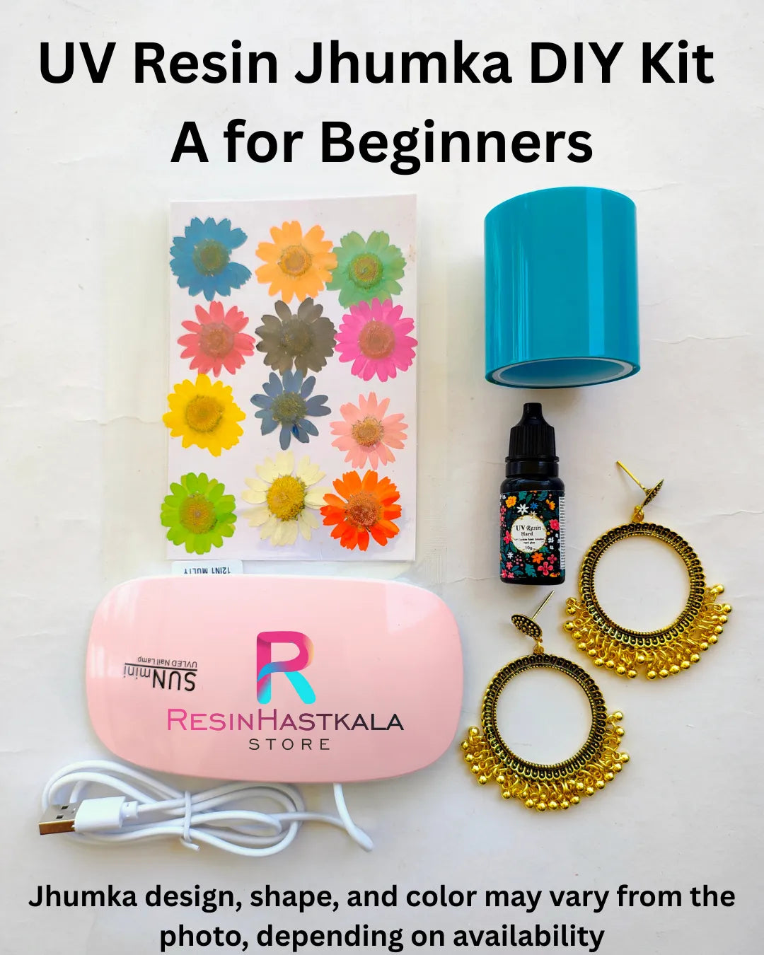 UV Resin Jhumka / Jewellery DIY Kit A for Beginners