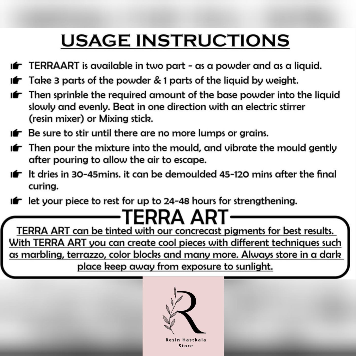 Terra Art / Jesmonite (White Base)