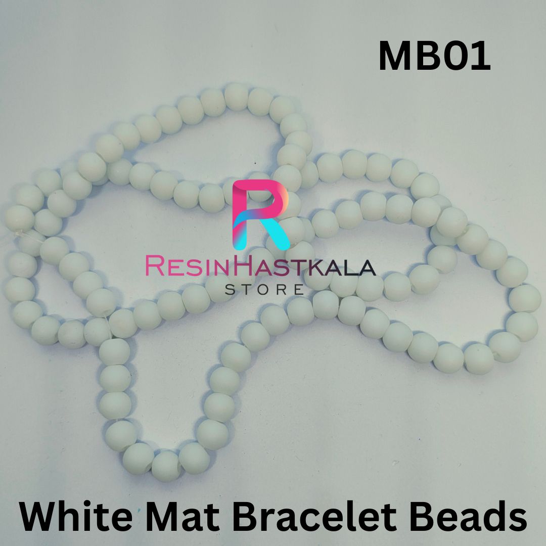 White Mat Bracelet Beads