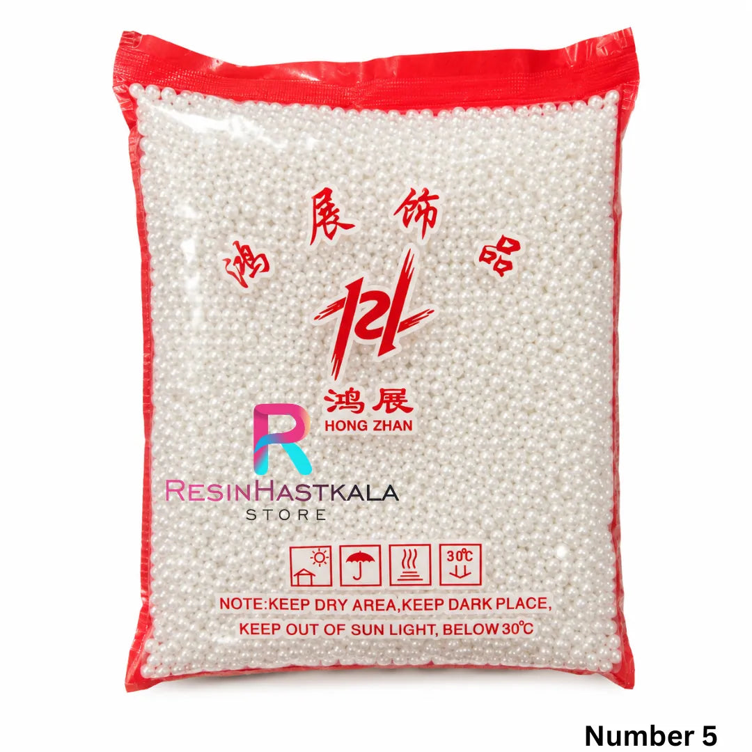 White Pearl Beads for Rakhi & Bracelet Making (500g) – Size No. 5