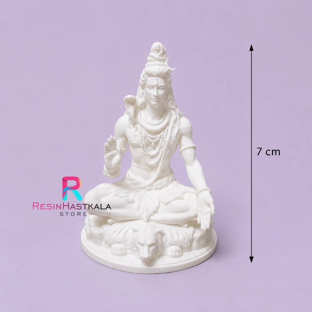 White Shivji 3D Printed Miniature Statue (70 mm)