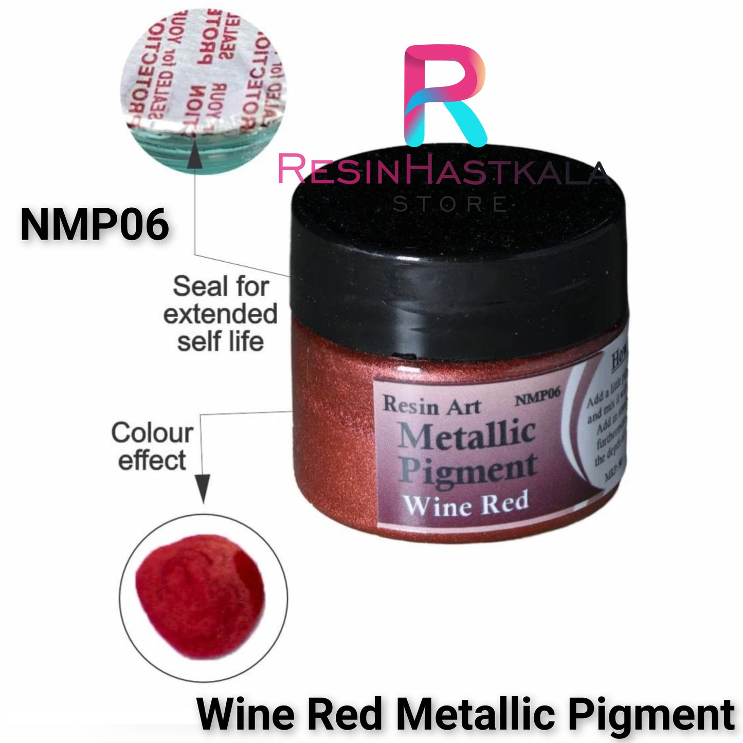 Wine Red Metallic Pigment (20 Gram)