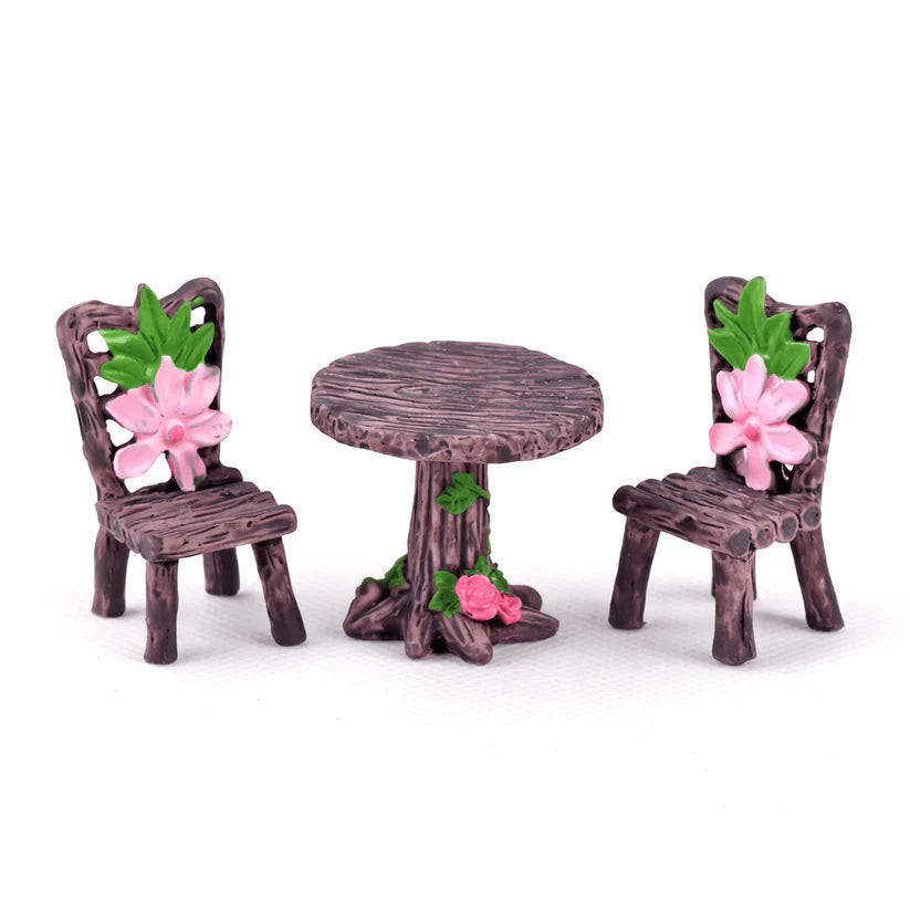 Wooden Texture Picnic Dinning Table Miniature