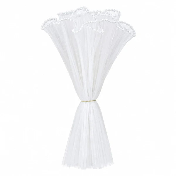 White Bouquet Wrapping Net (2.25 Yards/Pack) for Flower Bouquets, Pipe Cleaner Flowers & Gift Wrapping