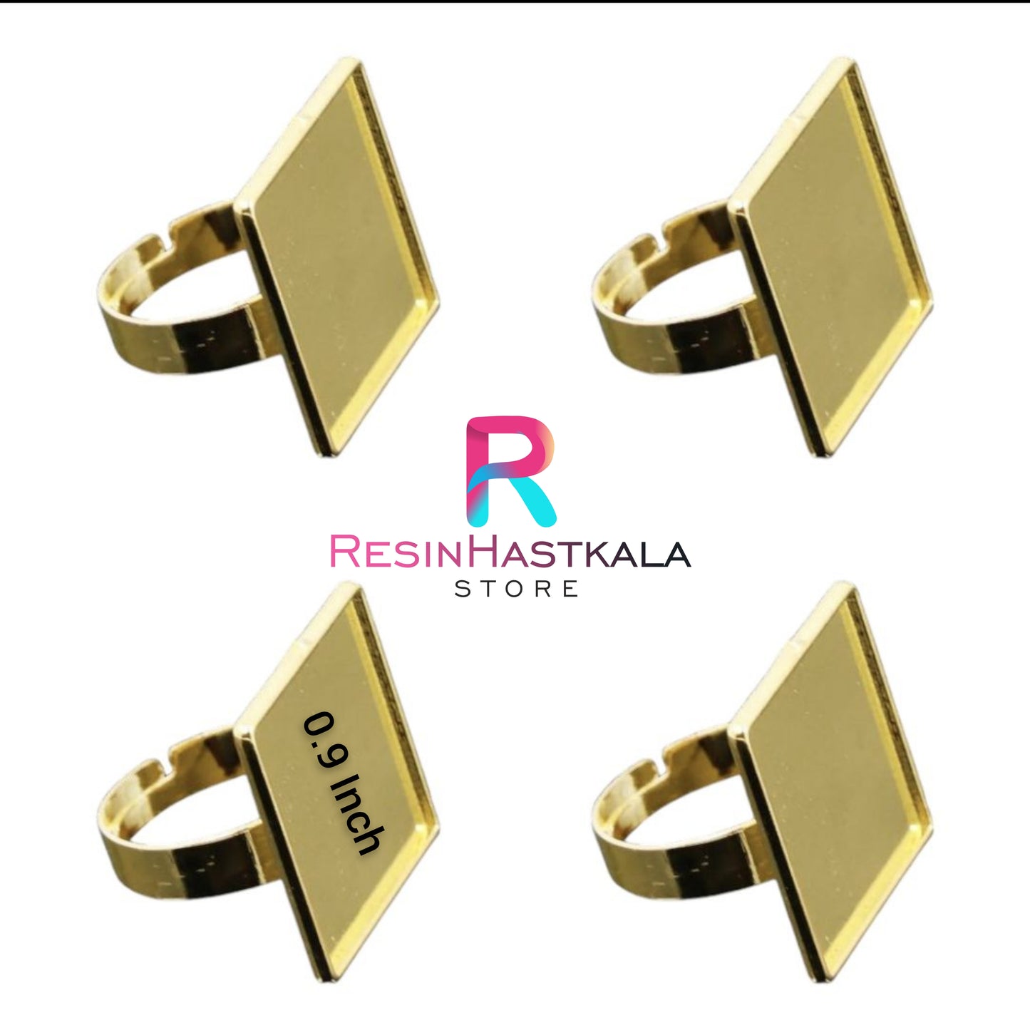Square Gold Ring Bezel