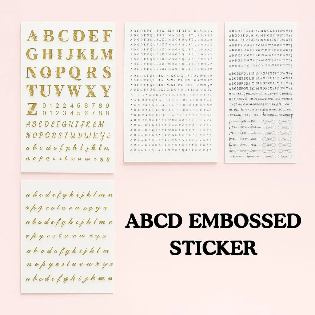 ABCD  Embossed Sticker
