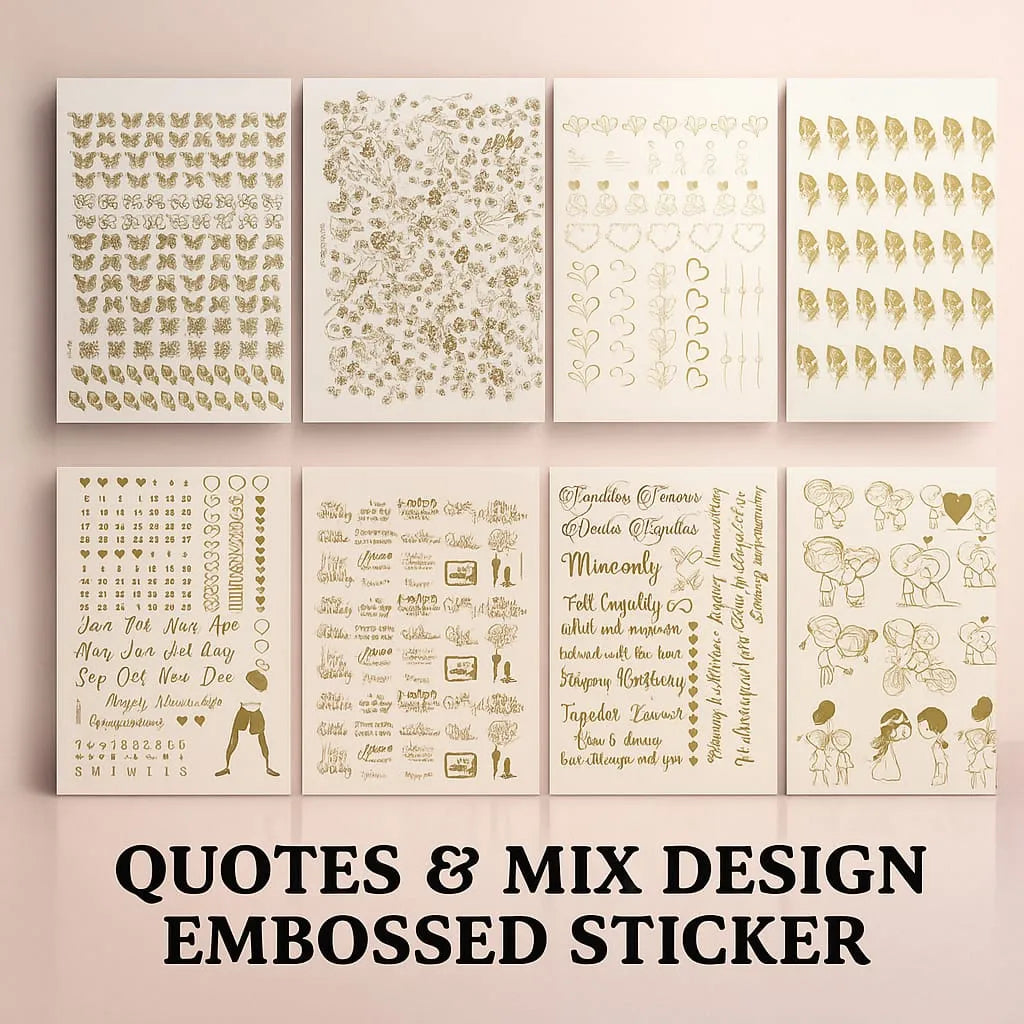 Quotes & Mix Design Embossed Sticker