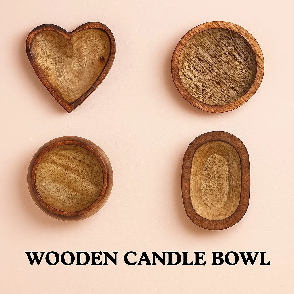 Wooden Candle Bowl