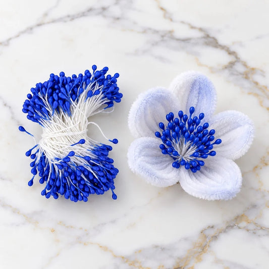 Blue Pollen / Flower Stamens For Pipe Cleaner – 5–6 CM | Approx. 20–22 GM Pack