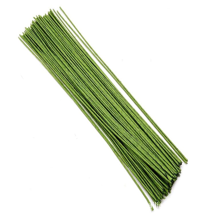 1.2mm Thin Light Green Paper Coated Stem Wire – 100 Gram Pack (Approx. 40 Stems)