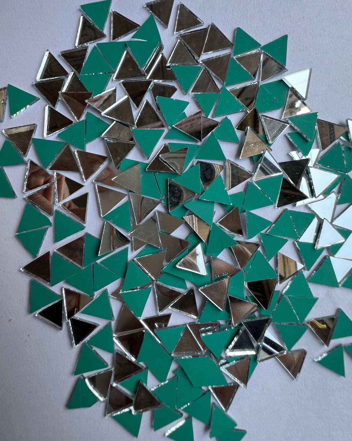 Triangle Shape Silver Mirrors for Lippan Art – 50 Gram Pack