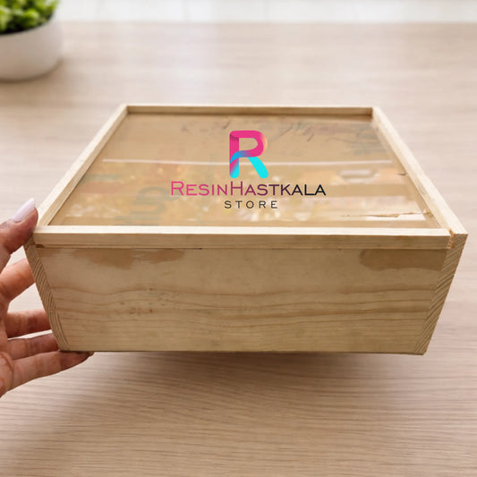 10×10 Inch Acrylic Slider with Frame & MDF Base | Transparent Acrylic Display Frame