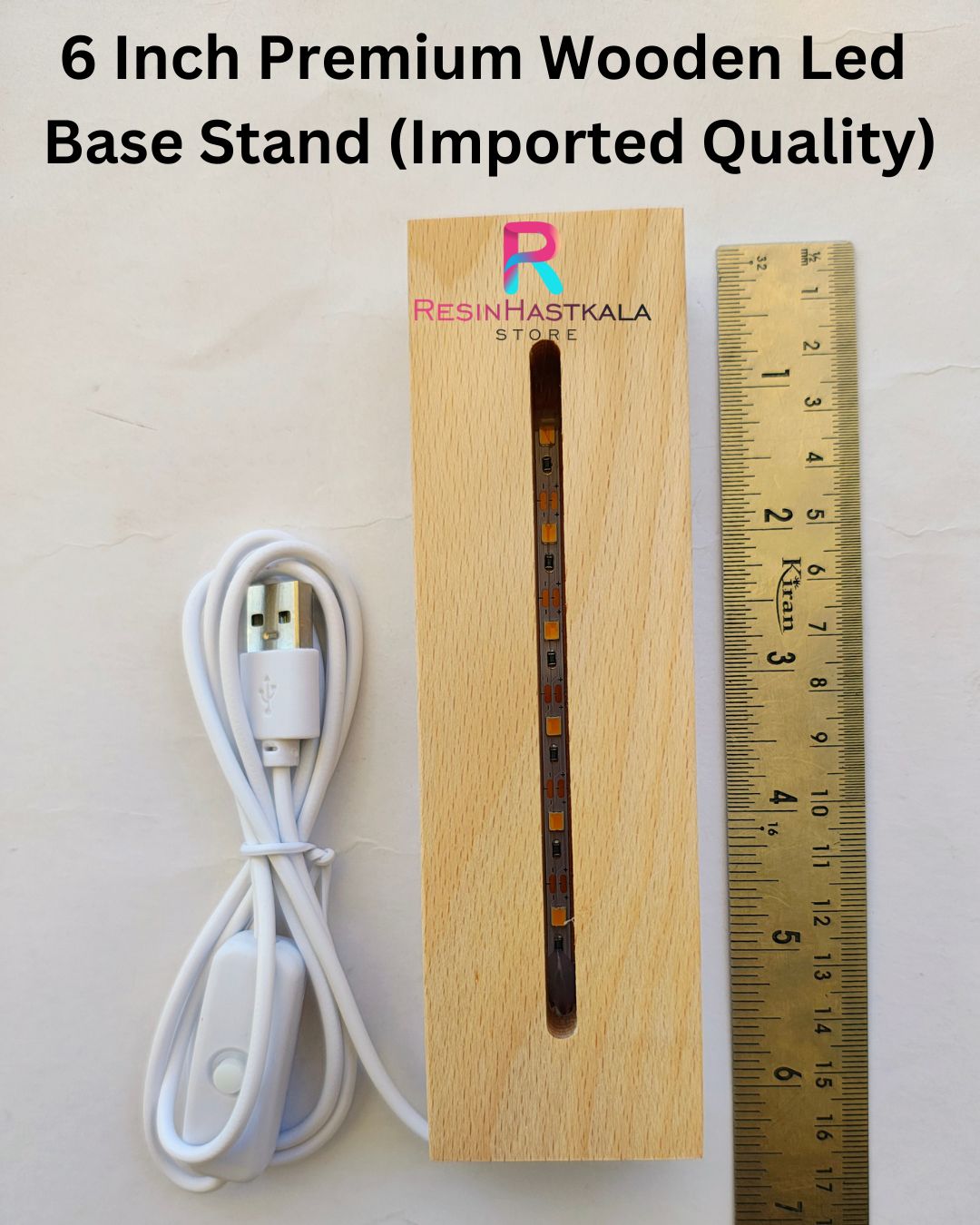 6 Inch Premium Wooden Led Base Stand (Imported Quality)