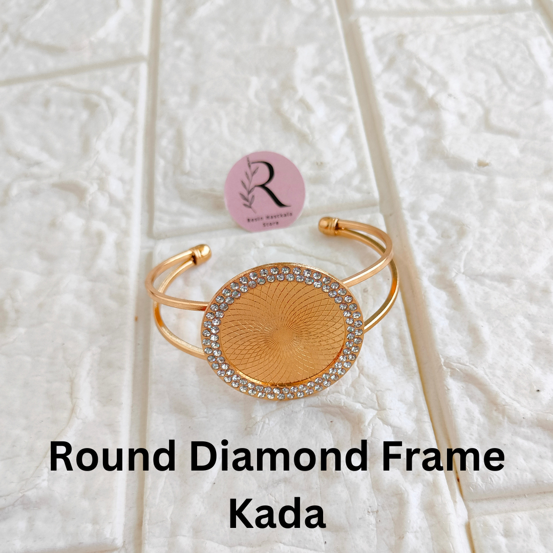 Round / Square/ Heart Diamond Frame Bracelet Kada