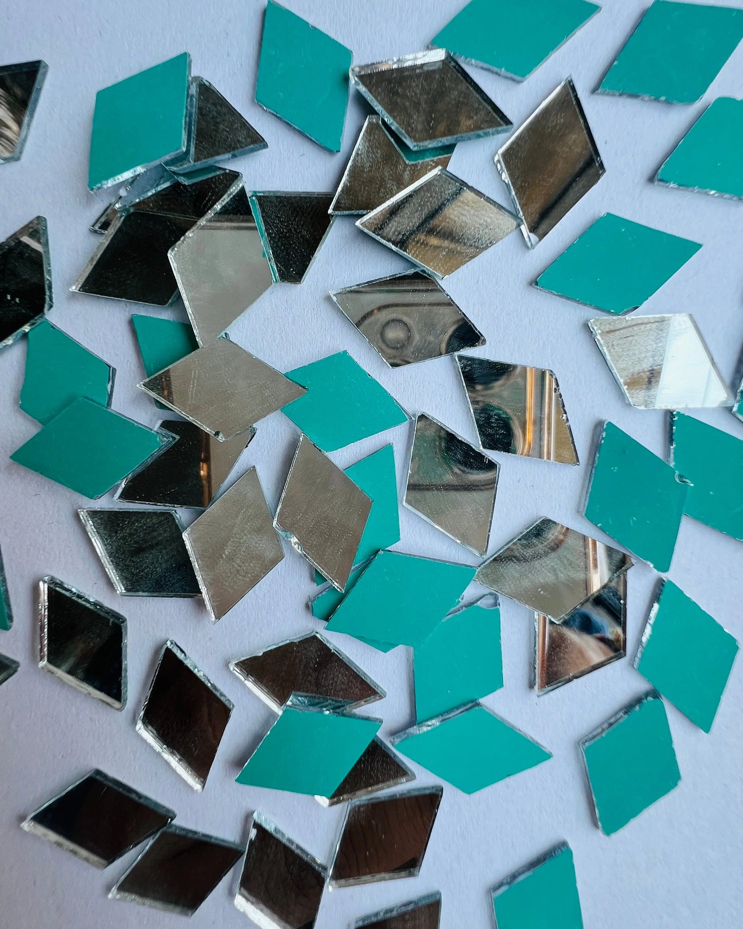 Diamond Shape Silver Mirrors for Lippan Art – 50 Gram Pack