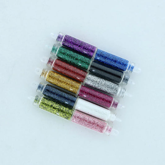 12 In 1 Colour Glitter Powder Message Bottle Set (14052)