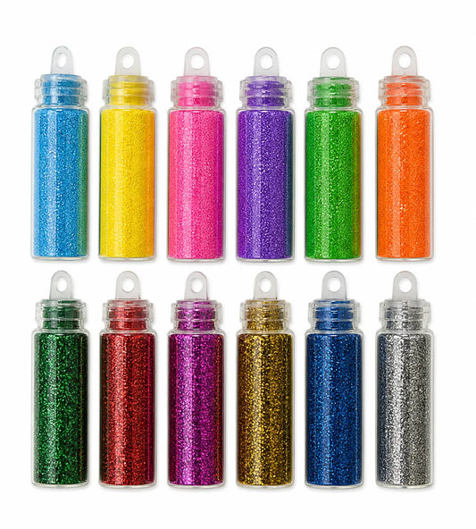12 In 1 Glitter Powder Message Bottle Set