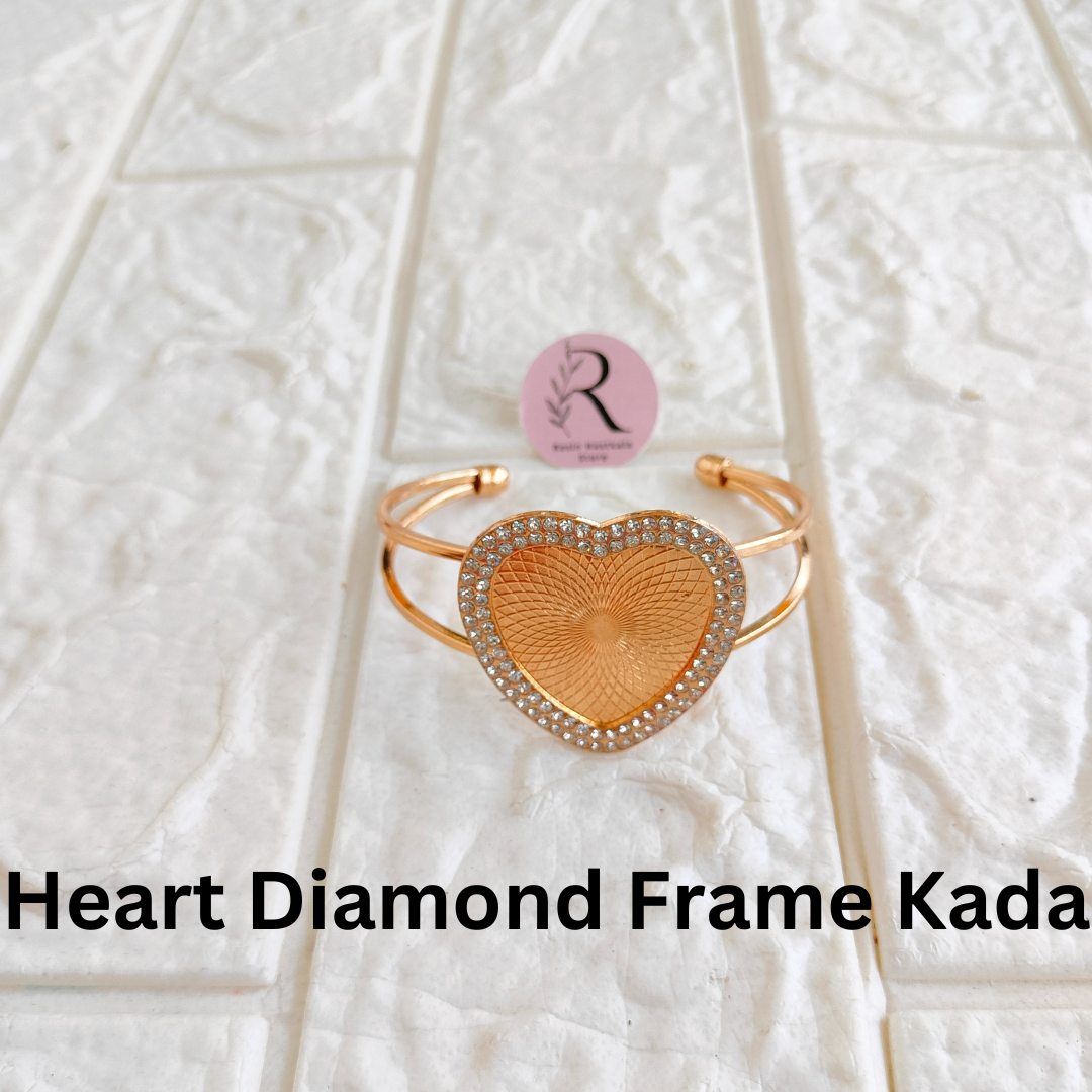 Round / Square/ Heart Diamond Frame Bracelet Kada