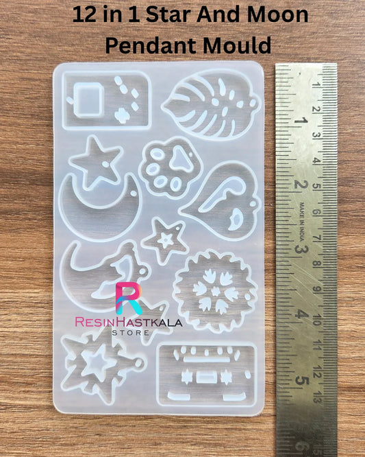12 in 1 Star And Moon Pendant Mould