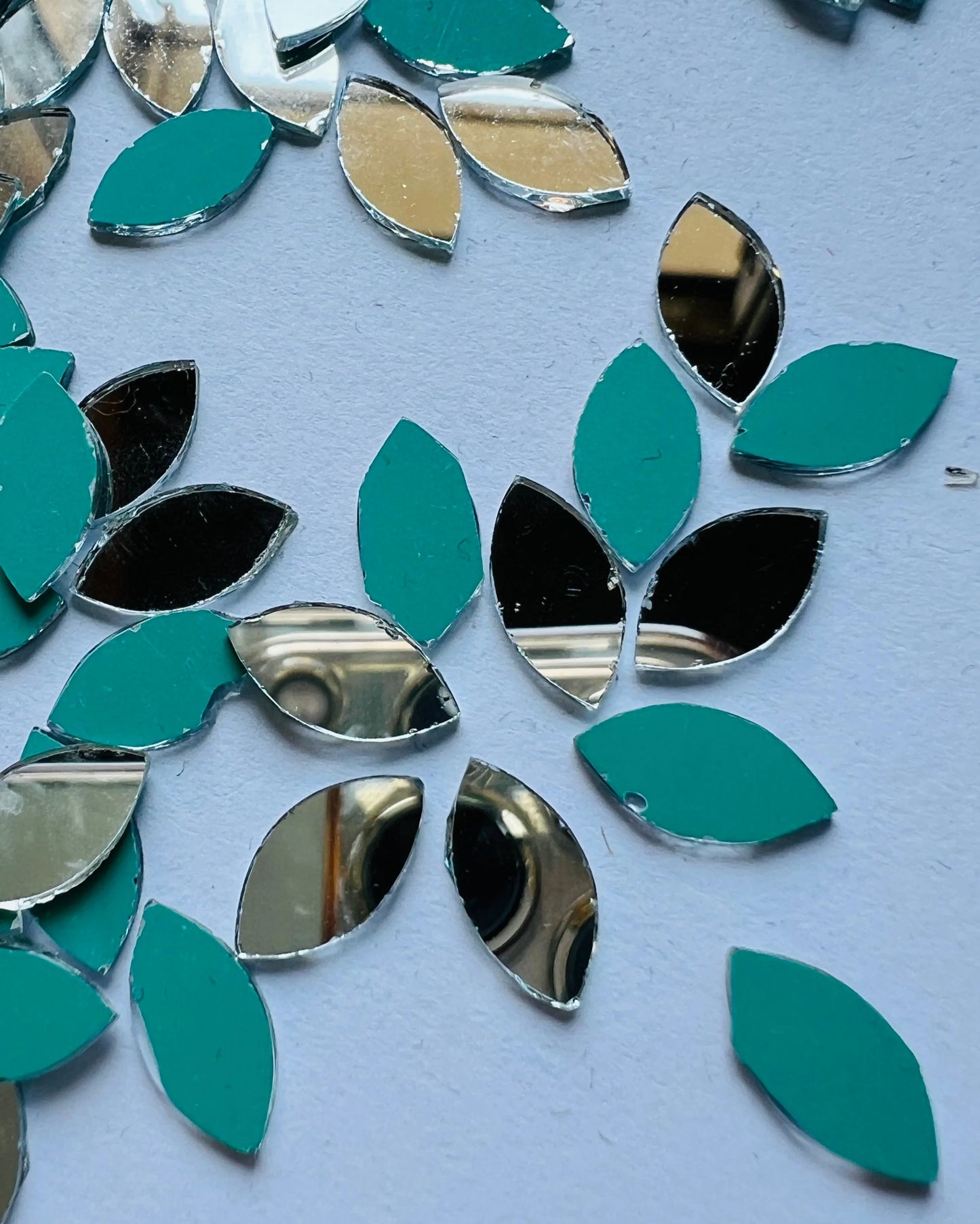 Eye Shape Silver Mirrors for Lippan Art – 50 Gram Pack