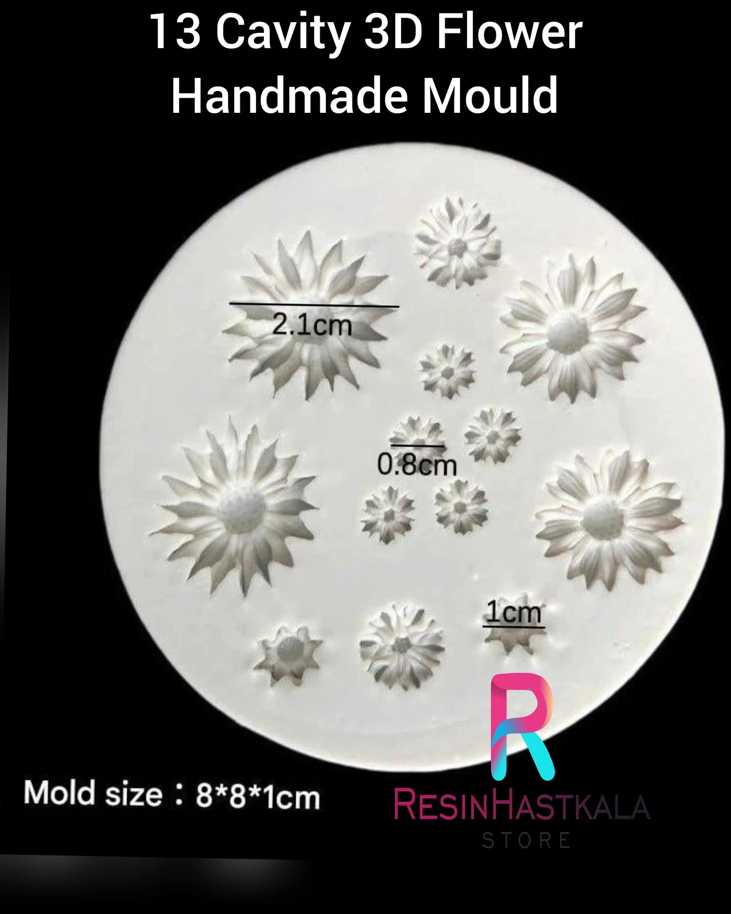 13 Cavity 3D Flower Handmade Mould