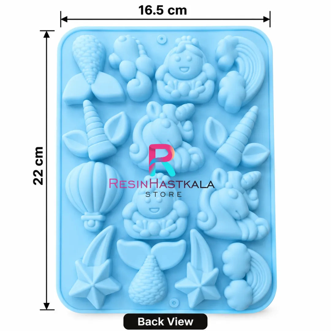 14 Cavity Mixed Ocean Theme Mould for Concrete, Chocolate, Cake, Resin & DIY Toy Making