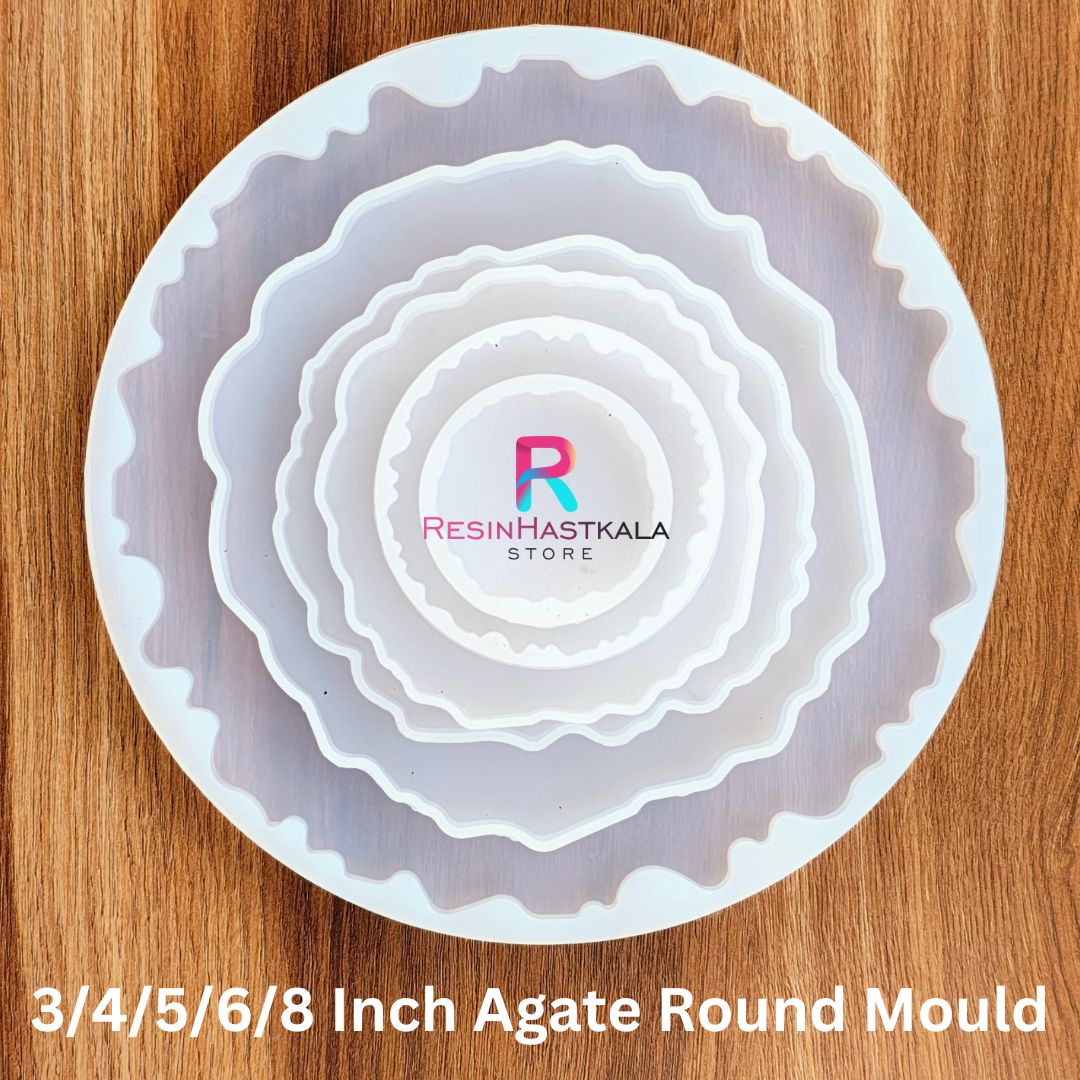 Round Agate Mould Combo Of 5 (3/4/5/6/8 Inch)