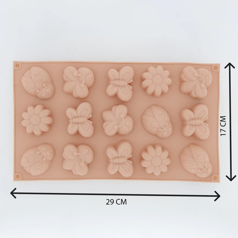 15 Cavity Insects & Animals Silicone Mould for DIY Resin, Concrete Art, Soap, Chocolate & Cake Making