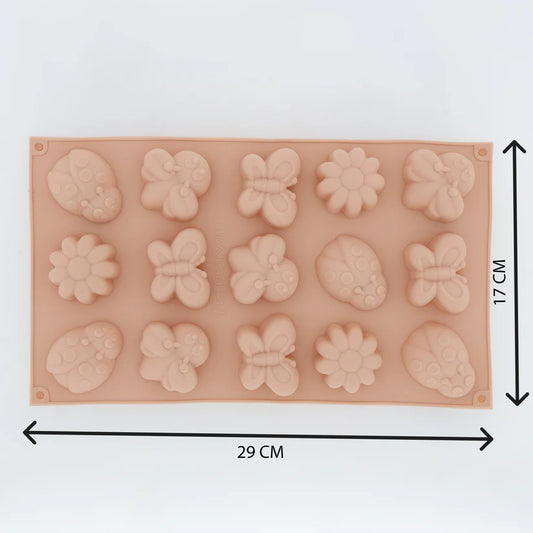 15 Cavity Insects & Animals Silicone Mould for DIY Resin, Concrete Art, Soap, Chocolate & Cake Making