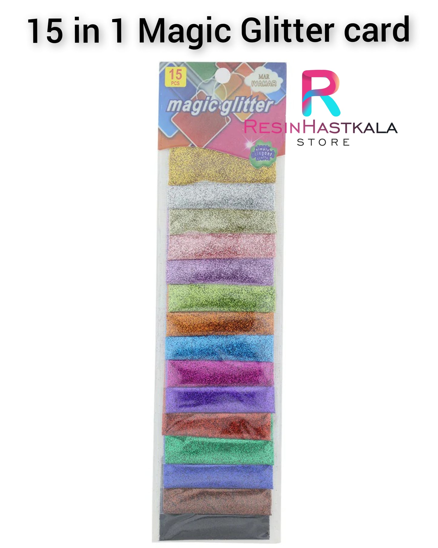15 in 1 Magic Glitter card