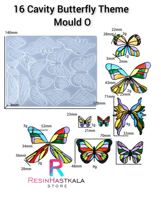 16 Cavity Butterfly Theme Mould O