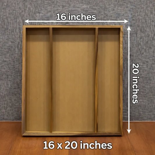 16×20 Inch Teak Wood Photo Frame with Transparent Acrylic & 3 Partition