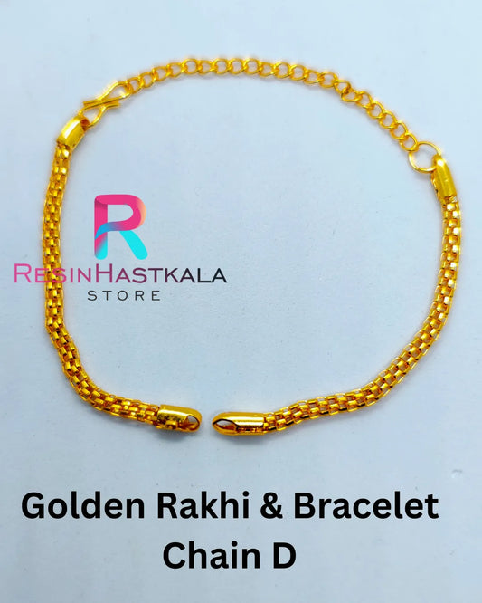 Golden Rakhi & Bracelet Chain D