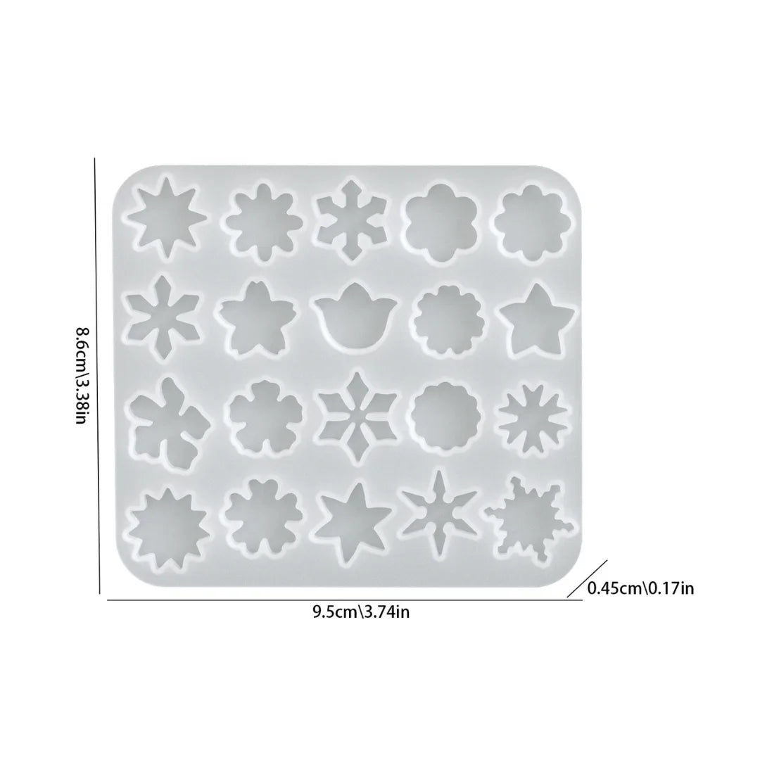 20 Cavity Flower Earrings Silicone Mould for DIY Resin, Jewellery & Earring Making