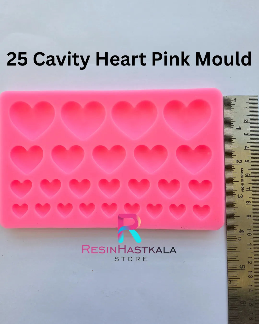 25 Cavity Heart Pink Mould
