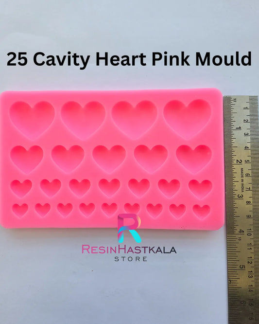 25 Cavity Heart Pink Mould
