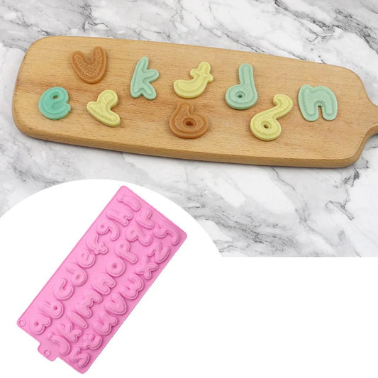 26 Multi-Cavity Lowercase Alphabet Letters Mould for Concrete Art, Resin Art, Soap Making & Cake Decorating