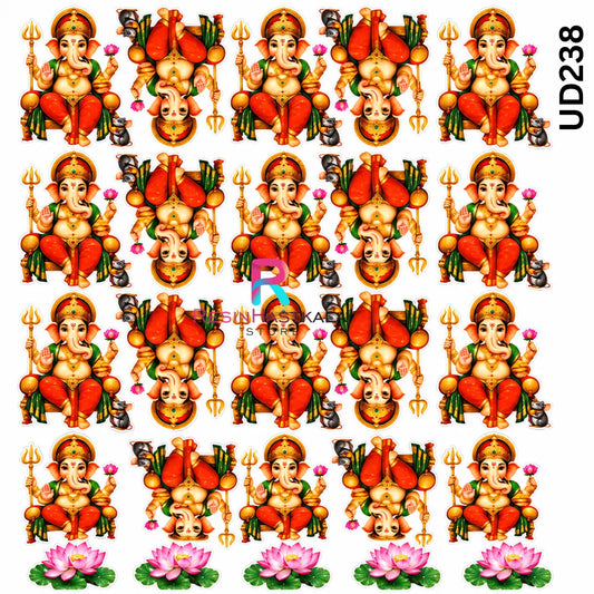 Lord Ganesha UV DTF Sticker – A6 Size (UD238)