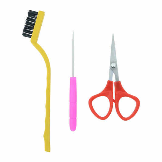 3-Piece Pipe Cleaner Crafting Tool Kit – Brush, Awl & Scissors for Pipe Cleaner Flower Making