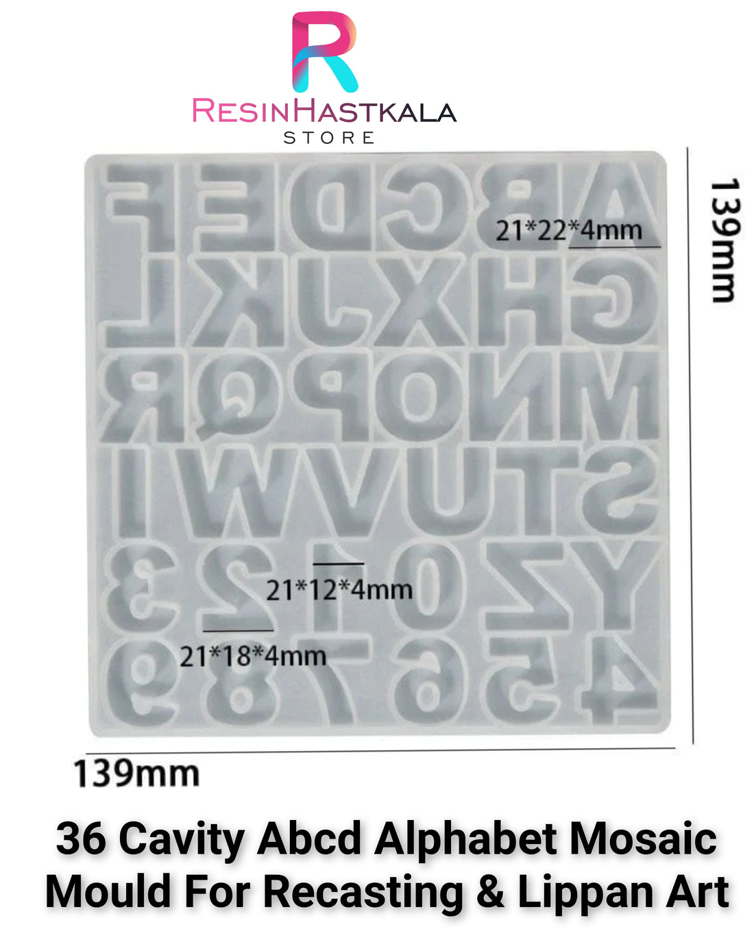 36 Cavity Alphabet / Abcd Mosaic Mould For Recasting & Lippan Art ...