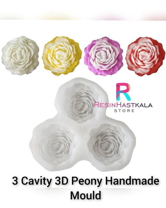 3 Cavity 3D Peony Handmade Mould