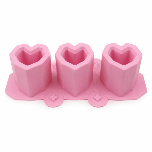 3 Cavity Heart Planter Mould for Resin & Concrete Art (2.2 Inch Each)